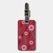 ピンクおよび白い花のやる気を起こさせるな荷物のラベル ラゲッジタグ (正面縦)