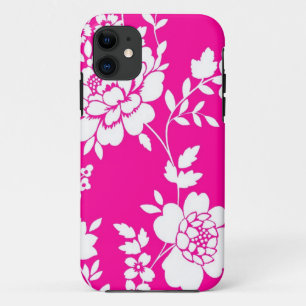ピンクおよび白い花のデザインのiPhone 5の場合 iPhone 11 ケース