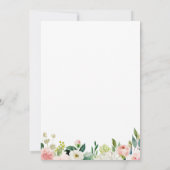 ピンクおよび白い花のリハーサルの夕食の招待状 招待状 (裏面)