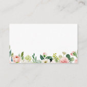 ピンクおよび白い花の登録の挿入物カード 名刺 (裏面)