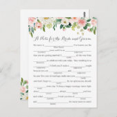 ピンクおよび白い花の結婚式のアドバイスカード ポストカード (正面/裏面)