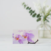ピンクおよび白い蘭 名刺 (スタンド正面)