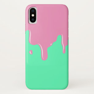 ピンクおよび真新しい粘着物の点滴注入のiPhone Xの場合 iPhone X ケース