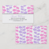 ピンクおよび紫色のつる植物 コーリングカード (正面/裏面)