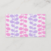 ピンクおよび紫色のつる植物 コーリングカード (裏面)