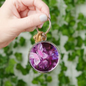 ピンクおよび紫色のクリスマス キーホルダー (手)