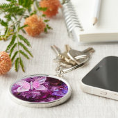 ピンクおよび紫色のクリスマス キーホルダー (側面)