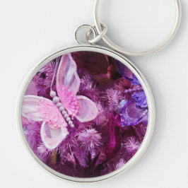 ピンクおよび紫色のクリスマス キーホルダー