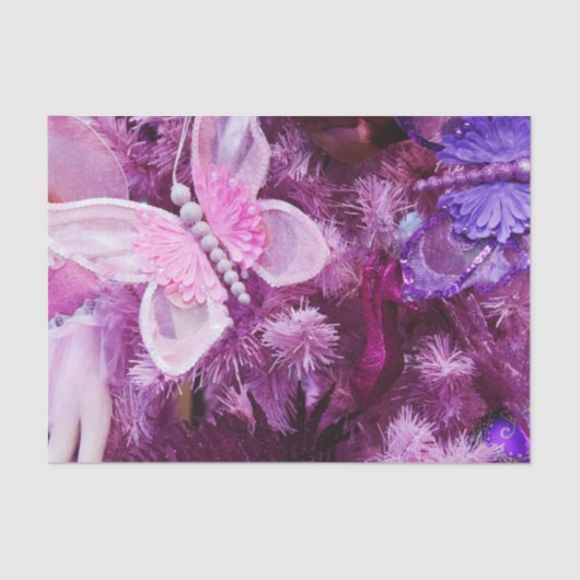 ピンクおよび紫色のクリスマス 薄葉紙 (正面)