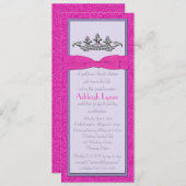 ピンクおよび紫色のプリンセスのSweet sixteenの招待状 招待状 (正面/裏面)