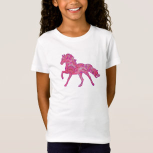 ピンクおよび紫色のペイズリーの連続した馬のワイシャツ Tシャツ