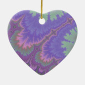 ピンクおよび紫色のペイズリー セラミックオーナメント (裏面)