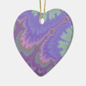 ピンクおよび紫色のペイズリー セラミックオーナメント (左)