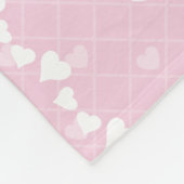 ピンクおよび紫色の名前をカスタムするの睡眠のバニー フリースブランケット (角)