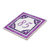 ピンクおよび紫色の大きい屋家番号 タイル (側面)