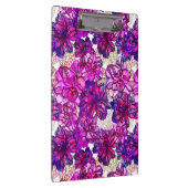 ピンクおよび紫色の抽象的な花模様 クリップボード (右)