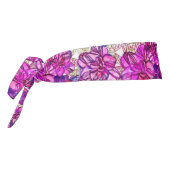 ピンクおよび紫色の抽象的な花模様 タイヘッドバンド (回転270)