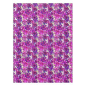 ピンクおよび紫色の抽象的な花模様 テーブルクロス (正面)