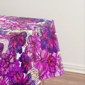 ピンクおよび紫色の抽象的な花模様 テーブルクロス (インサイチュ)