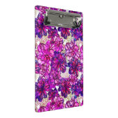 ピンクおよび紫色の抽象的な花模様 ミニクリップボード (アングル)