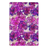 ピンクおよび紫色の抽象的な花模様 ミニクリップボード (裏面)