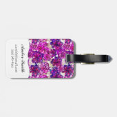 ピンクおよび紫色の抽象的な花模様 ラゲッジタグ (裏面横)