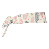 ピンクおよび紫色の民族の羽パターン タイヘッドバンド (回転270)