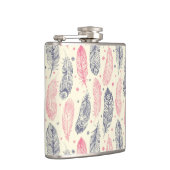 ピンクおよび紫色の民族の羽パターン フラスク (右)