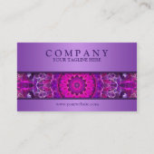 ピンクおよび紫色の白熱［赤熱］光を放つな曼荼羅-紫色のモダン 名刺 (正面)