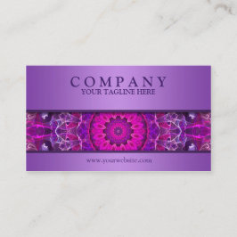 ピンクおよび紫色の白熱［赤熱］光を放つな曼荼羅-紫色のモダン 名刺
