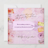 ピンクおよび紫色の花嫁旅行シャワーのテーマ 招待状 (裏面)