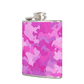 ピンクおよび紫色の迷彩柄 フラスク (左)