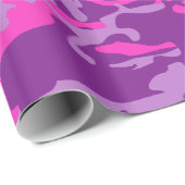 ピンクおよび紫色の迷彩柄 ラッピングペーパー (ロールコーナー)