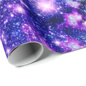 ピンクおよび紫色の銀河系の星 ラッピングペーパー (ロールコーナー)