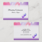 ピンクおよび紫色名刺を風船のようにふくらませます 名刺 (正面/裏面)