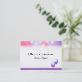 ピンクおよび紫色名刺を風船のようにふくらませます 名刺 (スタンド正面)