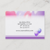 ピンクおよび紫色名刺を風船のようにふくらませます 名刺 (裏面)