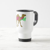 ピンクおよび緑のこぶ日のラクダ トラベルマグ (正面右)