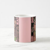 ピンクおよび緑のアフリカ系アメリカ人の女性 コーヒーマグカップ (中央)