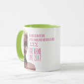 ピンクおよび緑のカスタムなギリシャの女子学生クラブのギフト マグカップ (正面左)