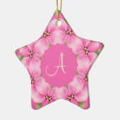 ピンクおよび緑のクリスマスのオーナメント セラミックオーナメント (左)