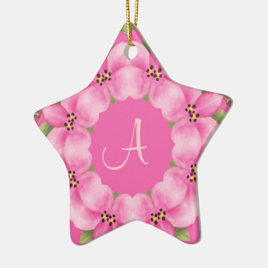 ピンクおよび緑のクリスマスのオーナメント セラミックオーナメント (左)