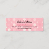 ピンクおよび緑のケーキのポップのベビーシャワーのラベル スキニー名刺 (裏面)