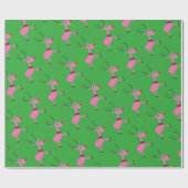 ピンクおよび緑のトナカイの覆い ラッピングペーパー (フラット)