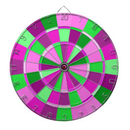 ピンクおよび緑のプレッピーな女子学生クラブの投げ矢のチャンピオン ダーツボード
