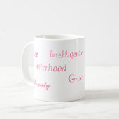 ピンクおよび緑のマグ コーヒーマグカップ (正面左)