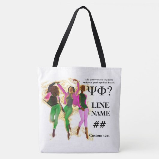 ピンクおよび緑の女子学生クラブの魔術 トートバッグ (正面)