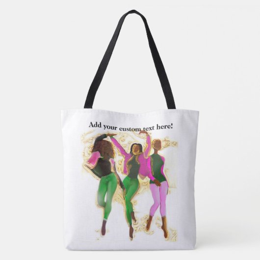 ピンクおよび緑の女子学生クラブの魔術 トートバッグ (裏面)