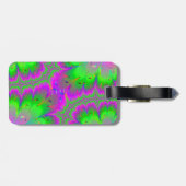 ピンクおよび緑の孔雀の尾 ラゲッジタグ (裏面横)