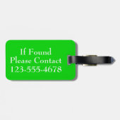 ピンクおよび緑の水玉模様のモノグラム ラゲッジタグ (裏面横)